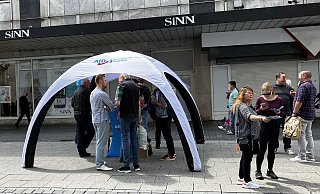 Zur Europawahl unterstützte Florian Rust Ende Mai 2024 den Wahlkampf seiner Partei wieder. - Jens Reichenbach Zur Europawahl unterstützte Florian Rust Ende Mai 2024 den Wahlkampf seiner Partei wieder. - Jens Reichenbach