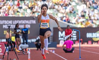 Weitsprung-Olympiasiegerin Malaika Mihambo gehört zu den größten Stars bei den Finals in Dresden. - Frank Hammerschmidt/dpa Weitsprung-Olympiasiegerin Malaika Mihambo gehört zu den größten Stars bei den Finals in Dresden. - Frank Hammerschmidt/dpa