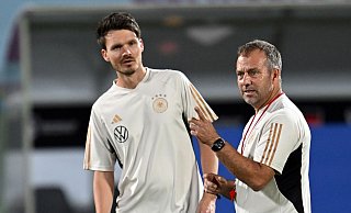 Mit Hansi Flick feierte Danny Röhl beim FC Bayern Erfolge, nicht aber beim DFB. - Federico Gambarini/dpa Mit Hansi Flick feierte Danny Röhl beim FC Bayern Erfolge, nicht aber beim DFB. - Federico Gambarini/dpa