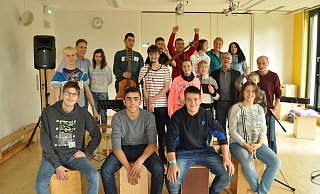 In der Band der Hermann-Schmidt-Schule proben Schüler mit Behinderung gemeinsam für die geplanten Auftritte. - Julia Lichtnecker In der Band der Hermann-Schmidt-Schule proben Schüler mit Behinderung gemeinsam für die geplanten Auftritte. - Julia Lichtnecker