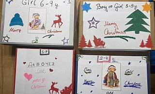 Schülerinnen und Schüler des Ceciliengymnasiums haben Päckchen gepackt für die Kinder im Waisenhaus von Schurawno. - privat Schülerinnen und Schüler des Ceciliengymnasiums haben Päckchen gepackt für die Kinder im Waisenhaus von Schurawno. - privat