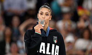 Die Italienerin Sofia Raffaeli gewann bei den Olympischen Spielen 2024 Bronze. - Sina Schuldt/dpa Die Italienerin Sofia Raffaeli gewann bei den Olympischen Spielen 2024 Bronze. - Sina Schuldt/dpa