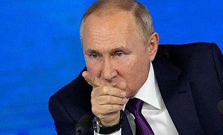 Kremlchef Putin während seiner jährlichen Pressekonferenz. - Foto: Alexander Zemlianichenko/AP/dpa Kremlchef Putin während seiner jährlichen Pressekonferenz. - Foto: Alexander Zemlianichenko/AP/dpa