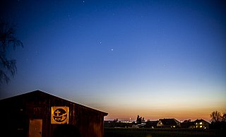 Jupiter und Saturn am Bad Lippspringer Abendhimmel. - Volksternwarte Paderborn Jupiter und Saturn am Bad Lippspringer Abendhimmel. - Volksternwarte Paderborn
