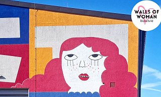 Das Mural der Künstlerin Marla soll den britischen Hintergrund der Kaserne aufnehmen – wegen der Nationalfarben Blau, Weiß und Rot. - privat Das Mural der Künstlerin Marla soll den britischen Hintergrund der Kaserne aufnehmen – wegen der Nationalfarben Blau, Weiß und Rot. - privat