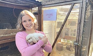 Sina Lüking züchtet in Bünde seit sechs Jahren Miniwidder-Kaninchen. Zuvor hat sie sich jahrelang ausgiebig mit der Genetik der Tiere beschäftigt. Das Ziel ihrer "Kuschelschlappohren"-Zucht: Die Kaninchen sollen in erster Linie gesund, aber auch menschenbezogen sein. - Natalie Gottwald Sina Lüking züchtet in Bünde seit sechs Jahren Miniwidder-Kaninchen. Zuvor hat sie sich jahrelang ausgiebig mit der Genetik der Tiere beschäftigt. Das Ziel ihrer "Kuschelschlappohren"-Zucht: Die Kaninchen sollen in erster Linie gesund, aber auch menschenbezogen sein. - Natalie Gottwald
