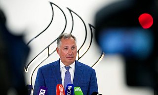 Posdnjakow kündigt als Präsident des Russischen Olympischen Komitees seinen Rückzug an. - Alexander Zemlianichenko/AP/dpa Posdnjakow kündigt als Präsident des Russischen Olympischen Komitees seinen Rückzug an. - Alexander Zemlianichenko/AP/dpa