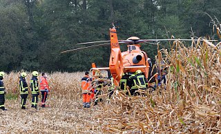 Mit dem Rettungshubschrauber Christoph 13 wird der Hövelhofer in eine Spezialklinik geflogen. - Ralph Meyer Mit dem Rettungshubschrauber Christoph 13 wird der Hövelhofer in eine Spezialklinik geflogen. - Ralph Meyer