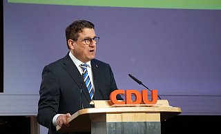 Oliver Vogt bei seiner Bewerbungsrede. - Michael Grundmeier Oliver Vogt bei seiner Bewerbungsrede. - Michael Grundmeier