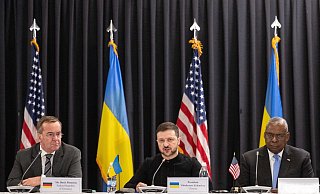 Das Treffen der Ukraine-Unterstützer in Ramstein war das letzte vor dem Machtwechsel in den USA. - Marijan Murat/dpa Das Treffen der Ukraine-Unterstützer in Ramstein war das letzte vor dem Machtwechsel in den USA. - Marijan Murat/dpa