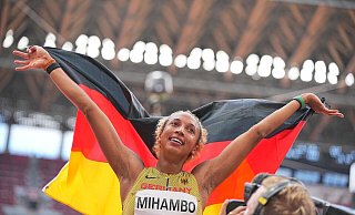 Wurde 2021 in Tokio Olympiasiegerin: Malaika Mihambo. (Archivbild) - Michael Kappeler/dpa Wurde 2021 in Tokio Olympiasiegerin: Malaika Mihambo. (Archivbild) - Michael Kappeler/dpa