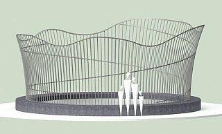 So hoch soll er nicht werden: der im Plan bis zu 3,30 Meter hohe Metallzaun, der Strudel-Becken des Humboldt-Sprudels umgeben soll. - Planungsbüro Ehrig So hoch soll er nicht werden: der im Plan bis zu 3,30 Meter hohe Metallzaun, der Strudel-Becken des Humboldt-Sprudels umgeben soll. - Planungsbüro Ehrig