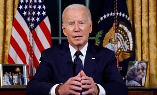 US-Präsident Joe Biden spricht im Oval Office über den Krieg in Nahost und der Ukraine. - Jonathan Ernst/Pool Reuters/AP/dpa US-Präsident Joe Biden spricht im Oval Office über den Krieg in Nahost und der Ukraine. - Jonathan Ernst/Pool Reuters/AP/dpa