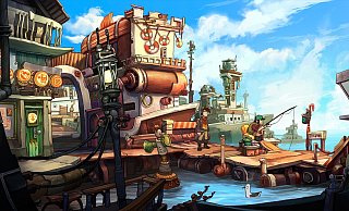 Bunte Vielfalt auf dem Schrottplaneten Deponia: Ein Blick auf die kuriose Welt, die Rufus hinter sich lassen will. - Daedalic Entertainment Bunte Vielfalt auf dem Schrottplaneten Deponia: Ein Blick auf die kuriose Welt, die Rufus hinter sich lassen will. - Daedalic Entertainment