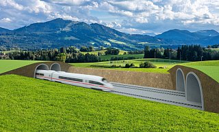 Mit dem von den VDI-Ingenieuren vorgeschlagenen, neuartigen Bauprinzip Low Impact Railway System" würde eine neue Bahntrasse in eine halb-unterirdische Röhre verlegt. - VDI Mit dem von den VDI-Ingenieuren vorgeschlagenen, neuartigen Bauprinzip Low Impact Railway System" würde eine neue Bahntrasse in eine halb-unterirdische Röhre verlegt. - VDI