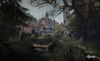 Ein mysteriöser Friedhof im fiktiven Red Creek Valley, der Schauplatz von The Vanishing of Ethan Carter. - The Astronauts Ein mysteriöser Friedhof im fiktiven Red Creek Valley, der Schauplatz von The Vanishing of Ethan Carter. - The Astronauts