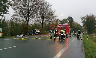 Die Unglücksstelle an der L 828 zwischen Borlinghausen und Willebadessen. - Hubert Rösel Die Unglücksstelle an der L 828 zwischen Borlinghausen und Willebadessen. - Hubert Rösel