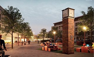 Hier ist die große Standuhr zu sehen, die als Reminiszenz an die Nutzung des Geländes durch die Briten in die Nähe des Quartierseingangs an der Vlothoer Straße/Ecke Schumannstraße versetzt werden soll. - astoc Hier ist die große Standuhr zu sehen, die als Reminiszenz an die Nutzung des Geländes durch die Briten in die Nähe des Quartierseingangs an der Vlothoer Straße/Ecke Schumannstraße versetzt werden soll. - astoc