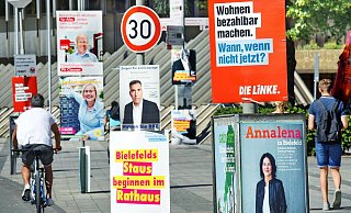 Zahlreiche Wahlplakate hängen aktuell an den Straßenlaternen. - BARBARA FRANKE Zahlreiche Wahlplakate hängen aktuell an den Straßenlaternen. - BARBARA FRANKE