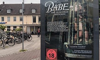 Die Plakate des Aktivistenkollektivs "Dies Irae", die auf das Tierleid in deutschen Schlachtbetrieben aufmerksam machen wollen. Der Titel erinnert zynisch an einen beliebten Kinderfilm aus dem Jahr 1995: "Ein Schweinchen namens Babe." - Amelie Halstenberg Die Plakate des Aktivistenkollektivs "Dies Irae", die auf das Tierleid in deutschen Schlachtbetrieben aufmerksam machen wollen. Der Titel erinnert zynisch an einen beliebten Kinderfilm aus dem Jahr 1995: "Ein Schweinchen namens Babe." - Amelie Halstenberg