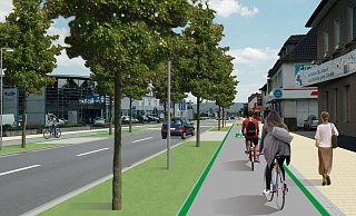 So soll die Mindener Straße nach dem Umbau mit Radschnellweg aussehen. Doch die Realisierung hat sich immer wieder verzögert. - l.schumacher So soll die Mindener Straße nach dem Umbau mit Radschnellweg aussehen. Doch die Realisierung hat sich immer wieder verzögert. - l.schumacher