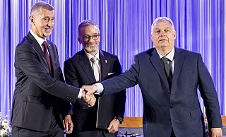Andrej Babis (l-r), Herbert Kickl und Viktor Orban in Wien. - Tobias Steinmaurer/APA/dpa Andrej Babis (l-r), Herbert Kickl und Viktor Orban in Wien. - Tobias Steinmaurer/APA/dpa