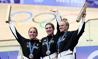 Verzichten auf die WM: Emma Hinze, Pauline Grabosch und Lea Sophie Friedrich - Jan Woitas/dpa Verzichten auf die WM: Emma Hinze, Pauline Grabosch und Lea Sophie Friedrich - Jan Woitas/dpa