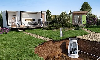 Druckentwässerungssysteme ermöglichen Tiny Houses den Anschluss an entfernte öffentliche Abwasser-Kanalsysteme. Ein Unternehmen aus dem Kreis Gütersloh ist Experte in diesem Bereich. - Jung Pumpen Druckentwässerungssysteme ermöglichen Tiny Houses den Anschluss an entfernte öffentliche Abwasser-Kanalsysteme. Ein Unternehmen aus dem Kreis Gütersloh ist Experte in diesem Bereich. - Jung Pumpen