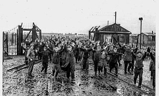 Ein amerikanisches Pressefoto von der Befreiung des Stalag 326. - unbekannt Ein amerikanisches Pressefoto von der Befreiung des Stalag 326. - unbekannt