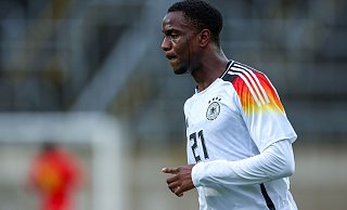 SCP-Stürmer Ilyas Ansah blieb beim Länderspiel in Tschechien ohne Torerfolg, feierte aber mit der deutschen U20 einen 1:0-Erfolg. - picture alliance SCP-Stürmer Ilyas Ansah blieb beim Länderspiel in Tschechien ohne Torerfolg, feierte aber mit der deutschen U20 einen 1:0-Erfolg. - picture alliance