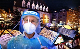Corona hat den Weihnachtsmarkt besiegt ... aber nicht ganz, ein kleines bisschen Markt gibt es nun doch. - Jonek, dpa; Montage Frücht Corona hat den Weihnachtsmarkt besiegt ... aber nicht ganz, ein kleines bisschen Markt gibt es nun doch. - Jonek, dpa; Montage Frücht