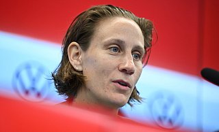 Einzige deutsche Nationalspielerin in den USA: Torhüterin Ann-Katrin Berger - Arne Dedert/dpa Einzige deutsche Nationalspielerin in den USA: Torhüterin Ann-Katrin Berger - Arne Dedert/dpa