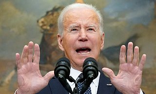 Spricht von einem russischen Einmarsch in der Ukraine schon in der kommenden Woche: US-Präsident Biden. - Foto: Alex Brandon/AP/dpa Spricht von einem russischen Einmarsch in der Ukraine schon in der kommenden Woche: US-Präsident Biden. - Foto: Alex Brandon/AP/dpa