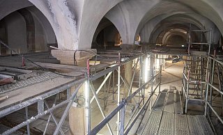 Die Krypta des Paderborner Domes ist aktuell eine große Baustelle – sie wird saniert und neu gestaltet. - Thomas Throenle / Erzbistum Paderborn Die Krypta des Paderborner Domes ist aktuell eine große Baustelle – sie wird saniert und neu gestaltet. - Thomas Throenle / Erzbistum Paderborn