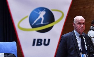 Das Logo der Internationalen Biathlon-Union (IBU). - Martin Schutt/dpa-Zentralbild/dpa Das Logo der Internationalen Biathlon-Union (IBU). - Martin Schutt/dpa-Zentralbild/dpa