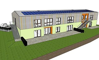 So wird die neue fünfgruppige Kita in der Arminstraße aussehen: 900 Quadratmeter für 90 Kinder drinnen und 1.200 Quadratmeter draußen. - Planung: Büro Pappert + Weichynik So wird die neue fünfgruppige Kita in der Arminstraße aussehen: 900 Quadratmeter für 90 Kinder drinnen und 1.200 Quadratmeter draußen. - Planung: Büro Pappert + Weichynik