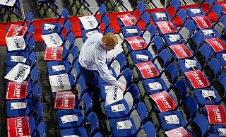 Der Parteitag ist ein riesiges Spektakel. - Matt Rourke/AP Der Parteitag ist ein riesiges Spektakel. - Matt Rourke/AP