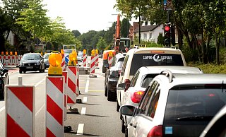 Die Ampel auf der Gütersloher Straße ist auch am Wochenende geschaltet. - Andreas Frücht Die Ampel auf der Gütersloher Straße ist auch am Wochenende geschaltet. - Andreas Frücht