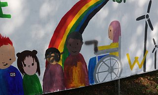 Ein Ausschnitt des Wahlplakats nahe des Jobcenters in Höxter. - Simone Flörke Ein Ausschnitt des Wahlplakats nahe des Jobcenters in Höxter. - Simone Flörke