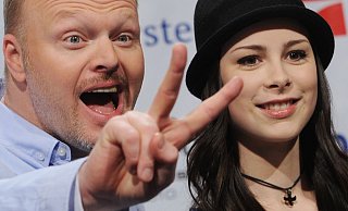 Früher stand Deutschland besser da: Stefan Raab im Jahr 2010 mit ESC-Siegerin Lena Meyer-Landrut. (Archivbild) - Julian Stratenschulte/dpa Früher stand Deutschland besser da: Stefan Raab im Jahr 2010 mit ESC-Siegerin Lena Meyer-Landrut. (Archivbild) - Julian Stratenschulte/dpa