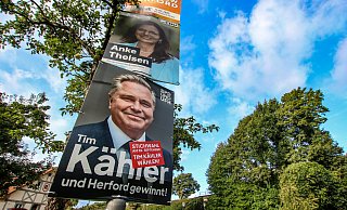 In Herford kämpfen in der Stichwahl Amtsinhaber Tim Kähler (SPD) und die CDU-Herausforderin Anke Theisen um das Bürgermeisteramt. - Daniel Salmon In Herford kämpfen in der Stichwahl Amtsinhaber Tim Kähler (SPD) und die CDU-Herausforderin Anke Theisen um das Bürgermeisteramt. - Daniel Salmon