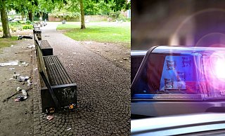 Die Polizei musste in der Nacht auf Samstag den Kunsthallenpark mit mehr als 200 Personen räumen. - privat, Andreas Frücht Die Polizei musste in der Nacht auf Samstag den Kunsthallenpark mit mehr als 200 Personen räumen. - privat, Andreas Frücht