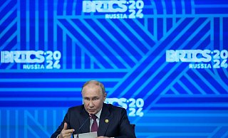 Putin sieht sich auf dem Brics-Gipfel gestärkt und in seinem Angriffskrieg auf dem Vormarsch. - Alexander Zemlianichenko/AP/dpa Putin sieht sich auf dem Brics-Gipfel gestärkt und in seinem Angriffskrieg auf dem Vormarsch. - Alexander Zemlianichenko/AP/dpa