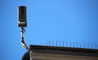 Der Laser-Scanner oberhalb von Görtz in der Stresemannstraße. - Stefan Becker Der Laser-Scanner oberhalb von Görtz in der Stresemannstraße. - Stefan Becker