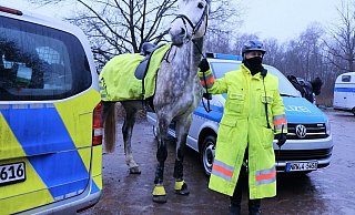 Die Polizei setzte auch Pferde bei der Suche ein. - Heike von Schulz Die Polizei setzte auch Pferde bei der Suche ein. - Heike von Schulz