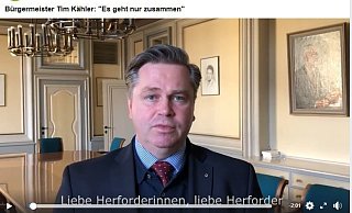Tim Kähler bei seiner Video-Ansprache via Facebook. - Screenshot/Facebook Tim Kähler bei seiner Video-Ansprache via Facebook. - Screenshot/Facebook