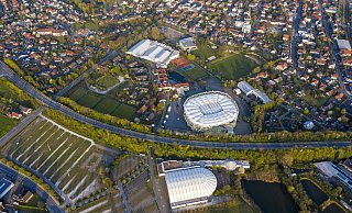 Die OWL-Arena in Halle aus der Vogelperspektive. - Ulrich Fälker Die OWL-Arena in Halle aus der Vogelperspektive. - Ulrich Fälker