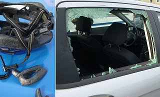 Der ältere Radler blieb von schweren Verletzungen verschont. Sein Helm und die Autoscheibe hingegen wurden schwer in Mitleidenschaft gezogen. - Polizei Der ältere Radler blieb von schweren Verletzungen verschont. Sein Helm und die Autoscheibe hingegen wurden schwer in Mitleidenschaft gezogen. - Polizei