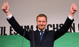 Die CDU von Ministerpräsident Kretschmer ist bei der Landtagswahl in Sachsen auf den ersten Platz gekommen. - Robert Michael/dpa Die CDU von Ministerpräsident Kretschmer ist bei der Landtagswahl in Sachsen auf den ersten Platz gekommen. - Robert Michael/dpa