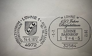 Ein Blick auf die Poststempel in der Sammlung von Philatelist Joachim Geyh zeigt die Änderung: Bis zum 30. Juni 1993 galt in Löhne noch die Postleitzahl 4972, anschließend die 32584. - Felix Eisele Ein Blick auf die Poststempel in der Sammlung von Philatelist Joachim Geyh zeigt die Änderung: Bis zum 30. Juni 1993 galt in Löhne noch die Postleitzahl 4972, anschließend die 32584. - Felix Eisele